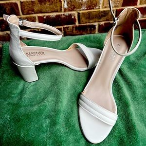 Leather block heel sandals